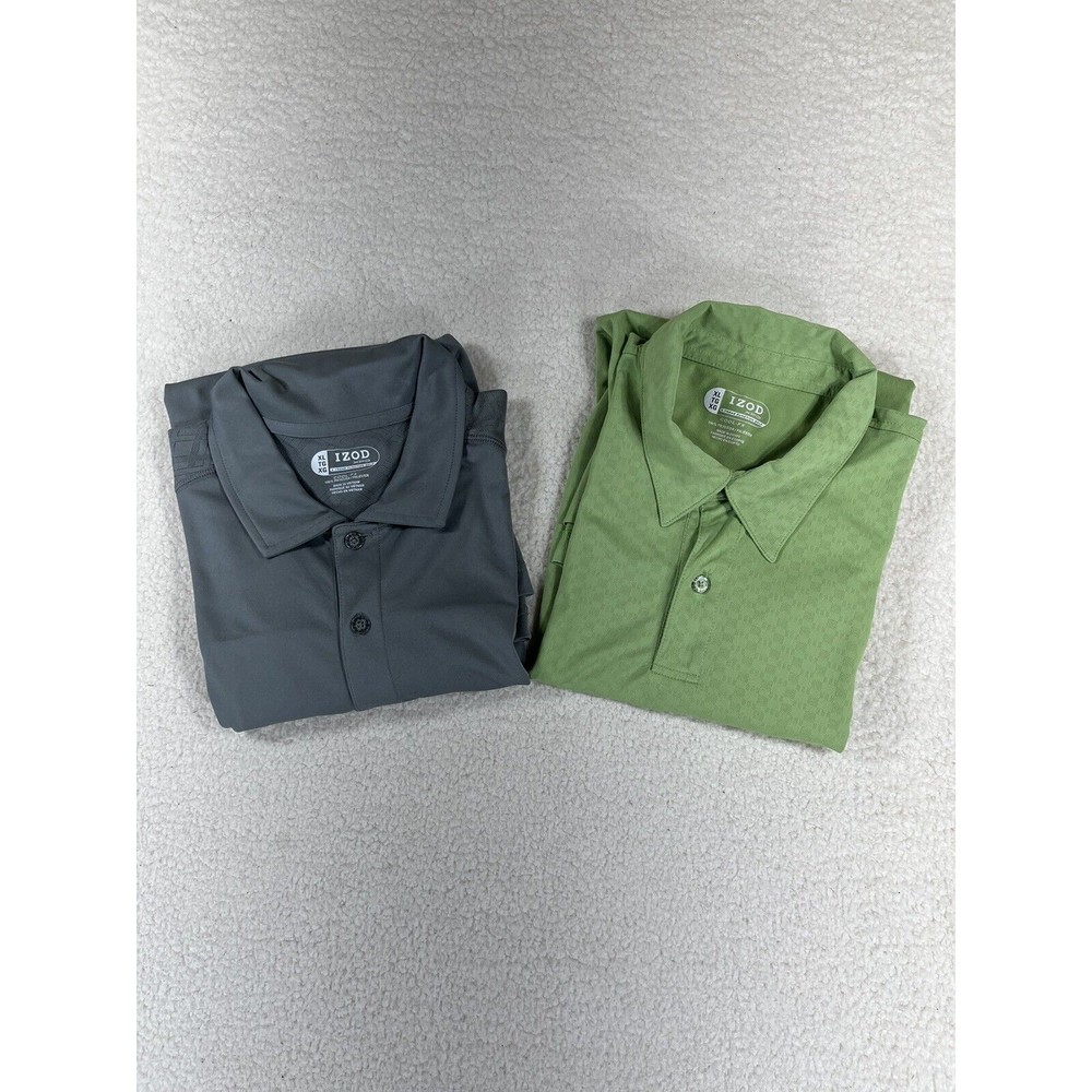 Lot of 2 IZOD XFG Cool-FX Men's‎ Size XL Green/Gray Golf Polo Shirts